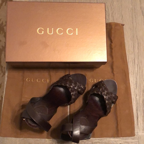 Authentic Gucci Sand Pelle S. Gomma Lifford Platform Sandal - Picture 11 of 13